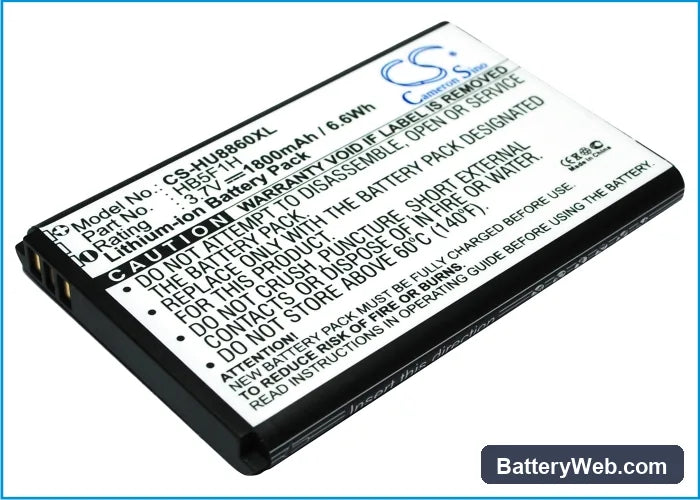Huawei U8860 Replacement Battery, 3.7V, 1800mAh, Li-ion 1