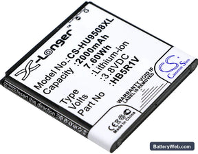 Huawei Honor 2 Replacement Battery, 3.8V, 2000mAh, Li-ion 1