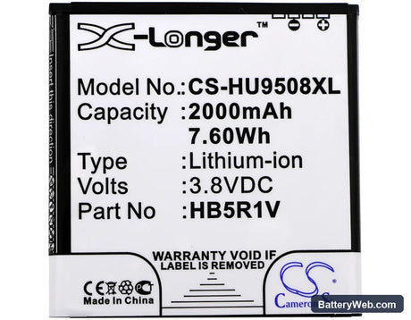 Huawei Honor 2 Replacement Battery, 3.8V, 2000mAh, Li-ion 3