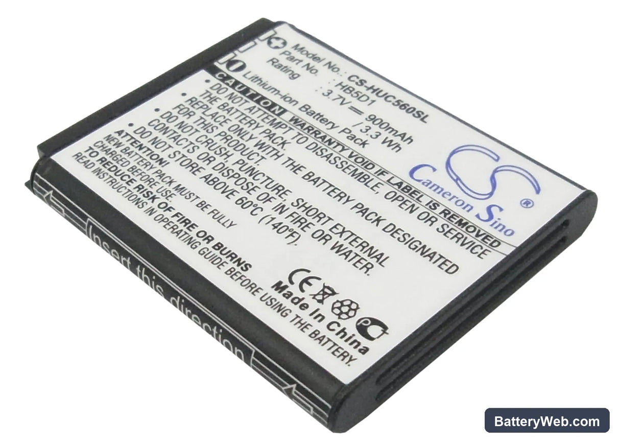 Huawei C5600 Replacement Battery, 3.7V, 900mAh, Li-ion 1