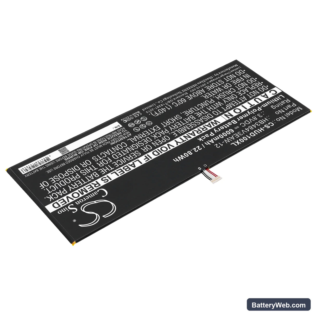 Huawei dtab Replacement Battery, 3.8V, 6000mAh, Li-Polymer 2