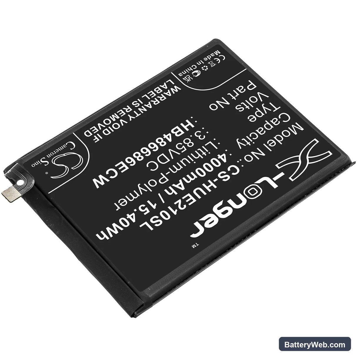 Huawei Enjoy 20 Plus Replacement Battery, 3.85V, 4000mAh, Li-Polymer 2