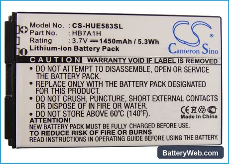 Huawei E583C Replacement Battery, 3.7V, 1450mAh, Li-ion 5