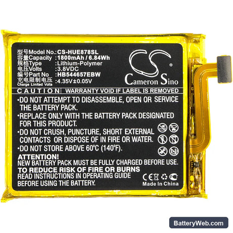 Huawei E5878 Replacement Battery, 3.8V, 1800mAh, Li-Polymer 3