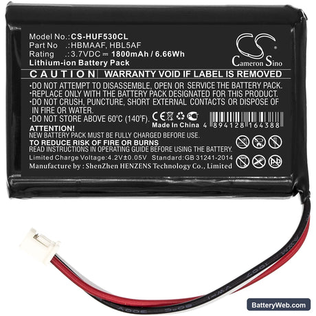Huawei F530 Replacement Battery, 3.7V, 1800mAh, Li-ion 3