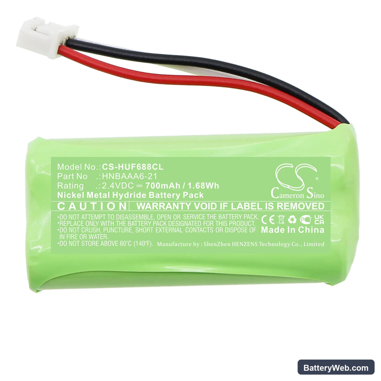 Huawei FH88 Replacement Battery, 2.4V, 700mAh, Ni-MH 3