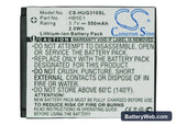Huawei G2201 Replacement Battery, 3.7V, 550mAh, Li-ion 5
