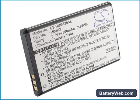 T-Mobile Unity Replacement Battery, 3.7V, 800mAh, Li-ion 5