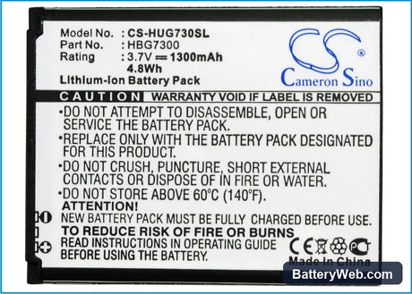 T-Mobile Energy Replacement Battery, 3.7V, 1300mAh, Li-ion 5