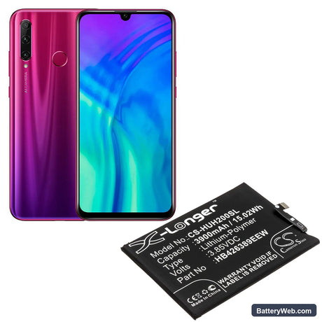 Huawei Honor 20 Youth Replacement Battery, 3.85V, 3900mAh, Li-Polymer 5