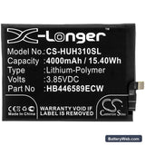 Huawei Honor View 30 Pro Replacement Battery, 3.85V, 4000mAh, Li-Polymer 3