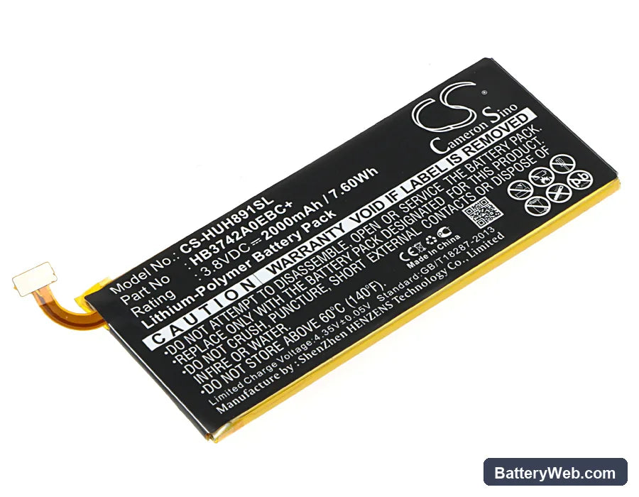 Huawei H891L Replacement Battery, 3.8V, 2000mAh, Li-Polymer 1