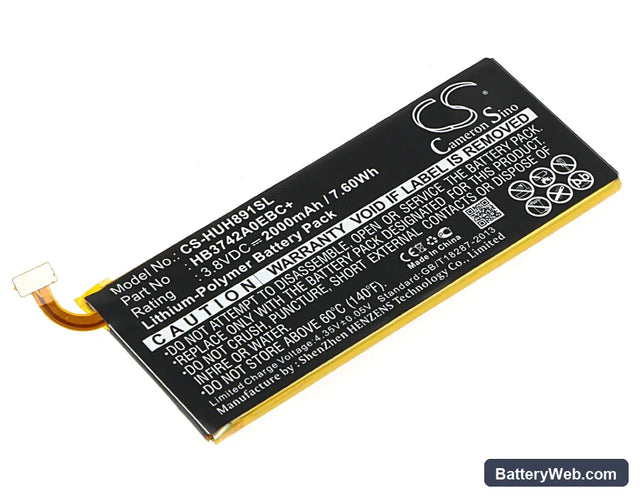 Huawei H891L Replacement Battery, 3.8V, 2000mAh, Li-Polymer 1