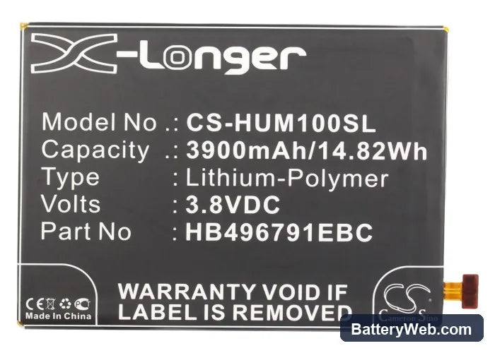 Huawei Ascend Mate Replacement Battery, 3.8V, 3900mAh, Li-Polymer 5