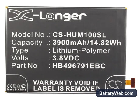 Huawei Ascend Mate Replacement Battery, 3.8V, 3900mAh, Li-Polymer 5