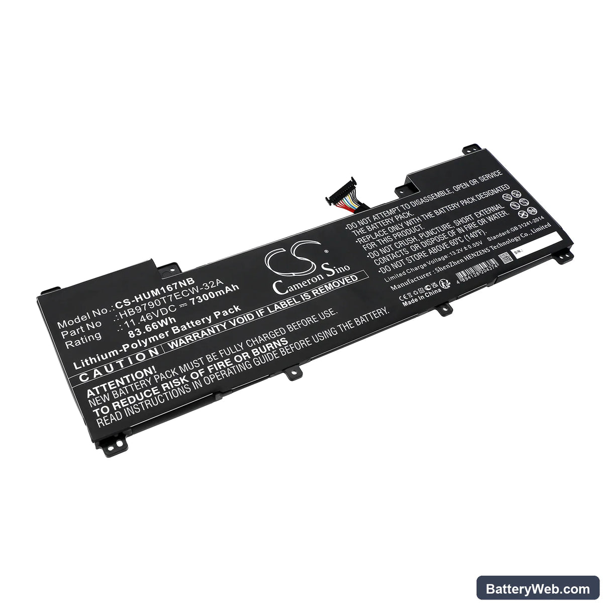 Huawei MateBook 16s i7 Replacement Battery, 11.46V, 7300mAh, Li-Polymer 1