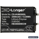Huawei Honor Magic 2 Replacement Battery, 3.85V, 3400mAh, Li-Polymer 3