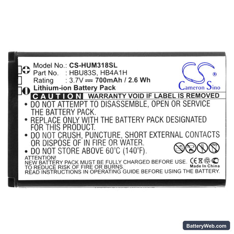 AT&T GoPhone U2800A Replacement Battery, 3.7V, 700mAh, Li-ion 3