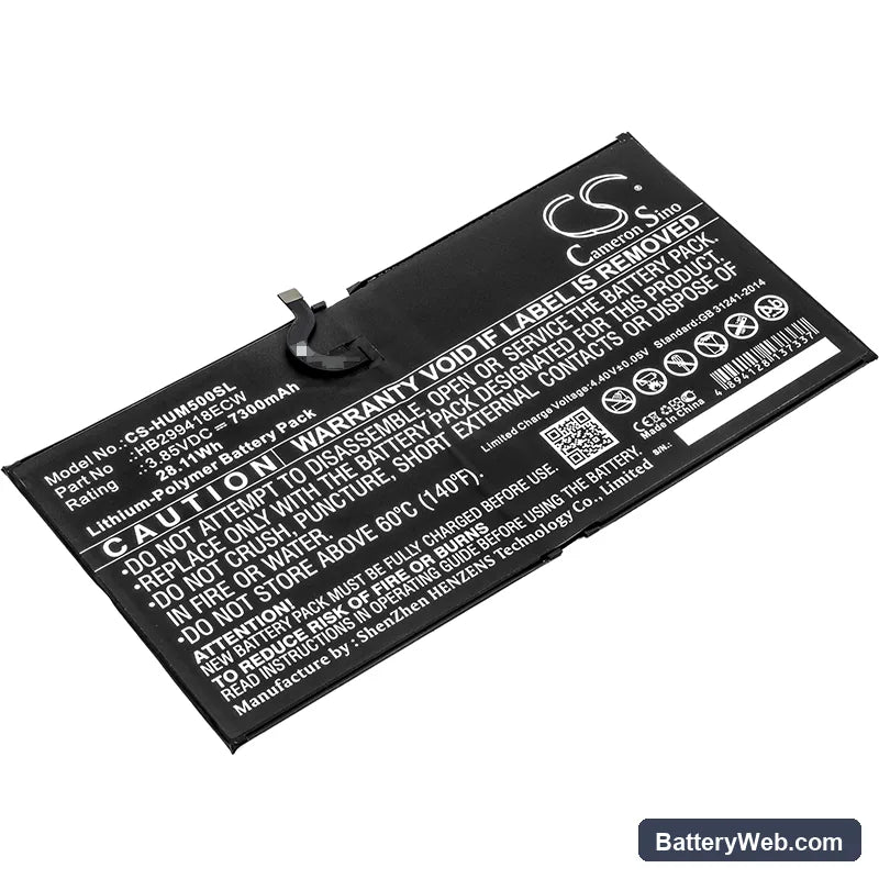 Huawei MediaPad M5 Replacement Battery, 3.85V, 7300mAh, Li-Polymer 1