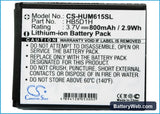 Huawei M615 Replacement Battery, 3.7V, 800mAh, Li-ion 5