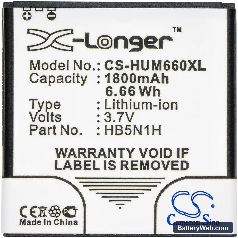 MetroPCS HWM931 Replacement Battery, 3.7V, 1800mAh, Li-ion 3