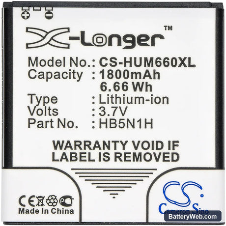 MetroPCS HWM931 Replacement Battery, 3.7V, 1800mAh, Li-ion 3