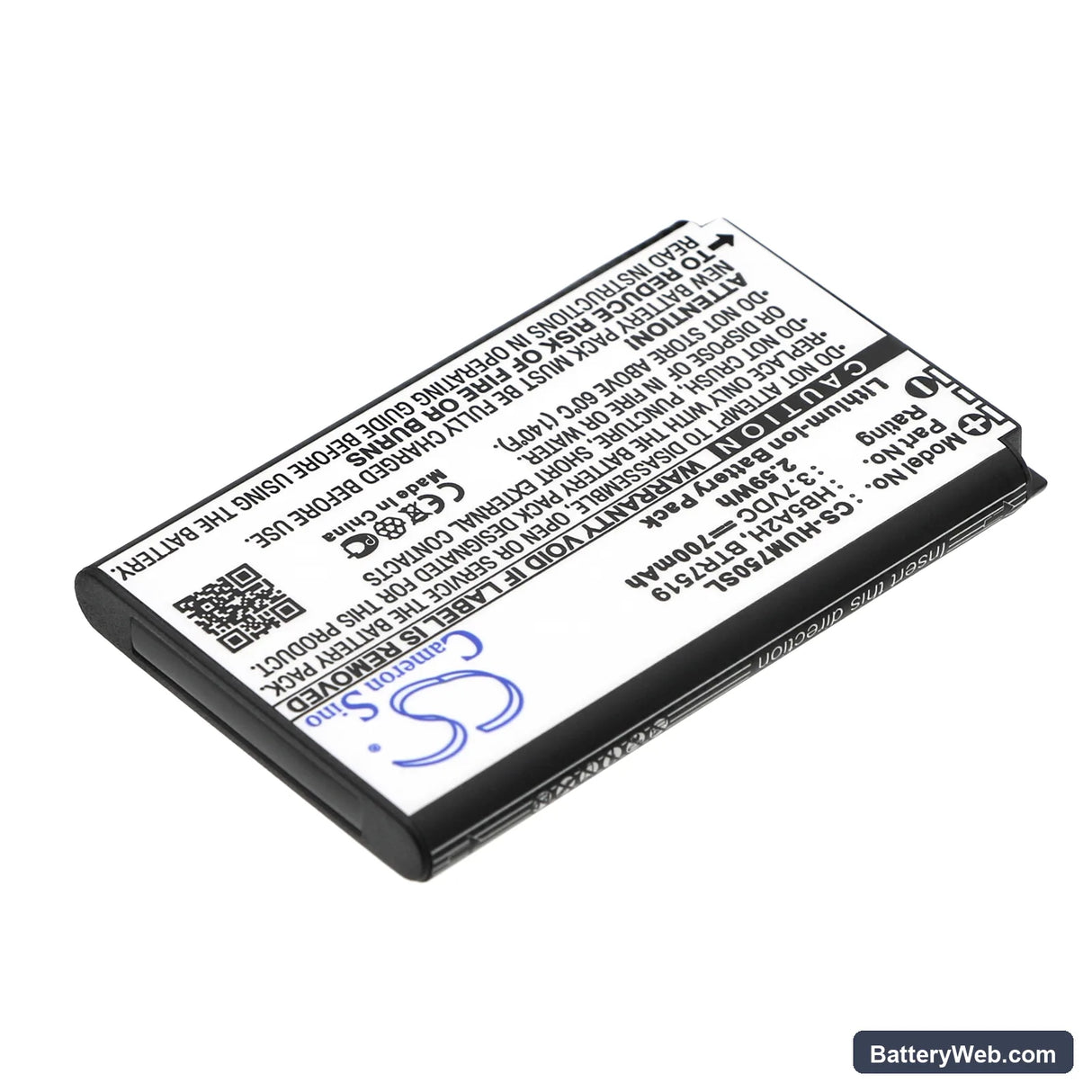 T-Mobile Tap Replacement Battery, 3.7V, 700mAh, Li-ion 2