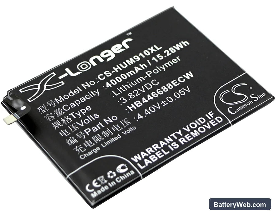 Huawei Ascend Mate 9 Pro Replacement Battery, 3.82V, 4000mAh, Li-Polymer 1