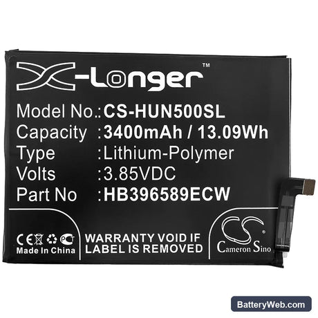 Huawei Nova 5 Replacement Battery, 3.85V, 3400mAh, Li-Polymer 3