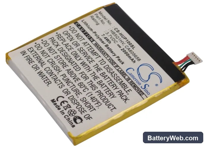 Huawei Ascend P1 XL Replacement Battery, 3.7V, 2000mAh, Li-Polymer 1