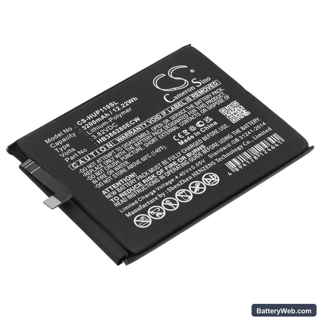 Huawei P10 Replacement Battery, 3.82V, 3200mAh, Li-Polymer 1