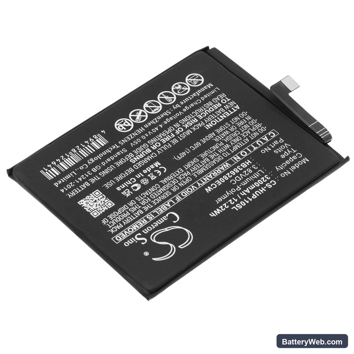 Huawei P10 Replacement Battery, 3.82V, 3200mAh, Li-Polymer 2