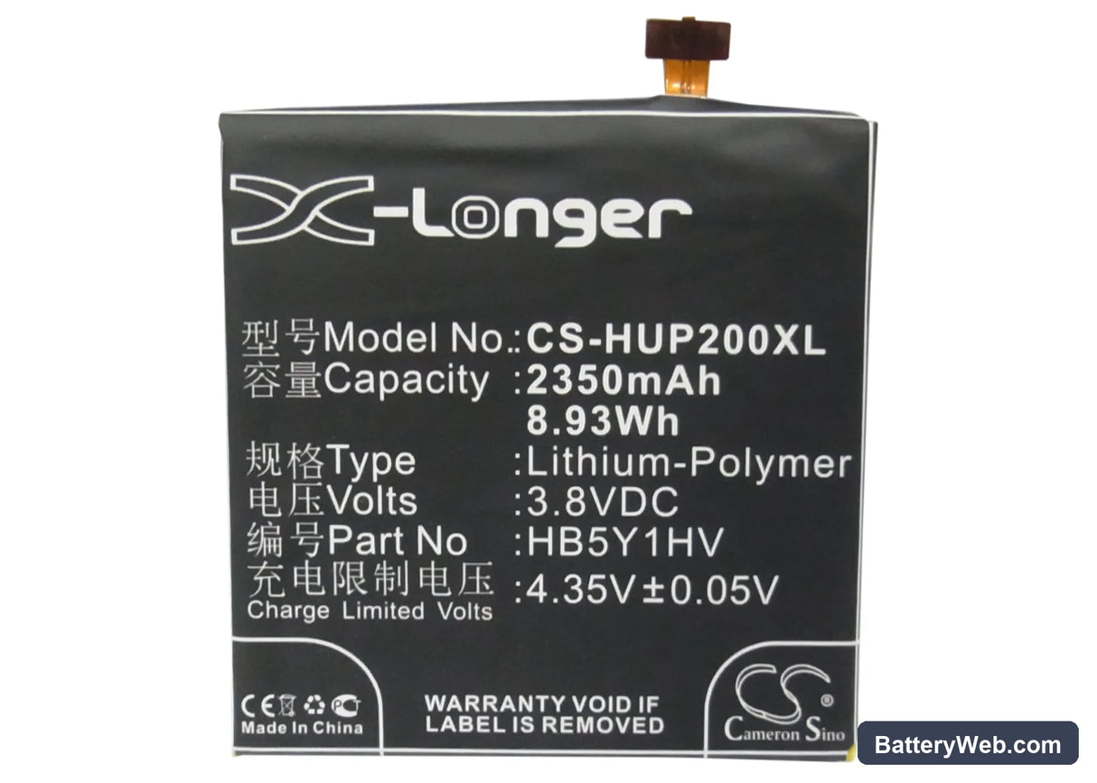 Huawei Ascend P2 Replacement Battery, 3.8V, 2350mAh, Li-Polymer 5