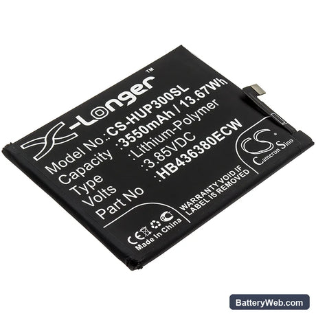 Huawei P30 Replacement Battery, 3.85V, 3550mAh, Li-Polymer 1