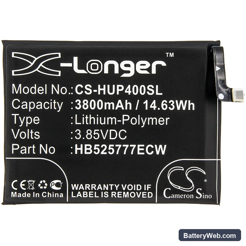 Huawei P40 Replacement Battery, 3.85V, 3800mAh, Li-Polymer 3