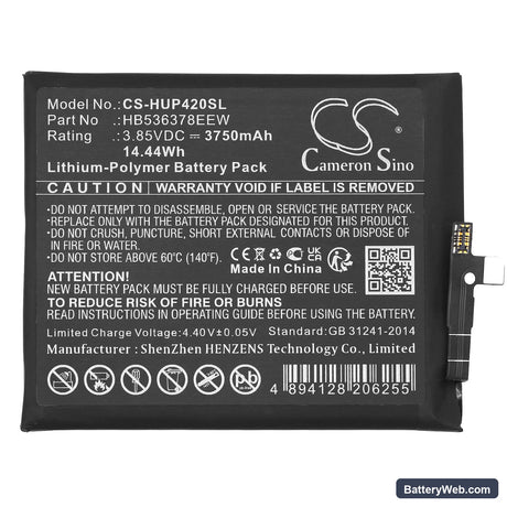Huawei P40 Pro Replacement Battery, 3.85V, 3750mAh, Li-Polymer 3