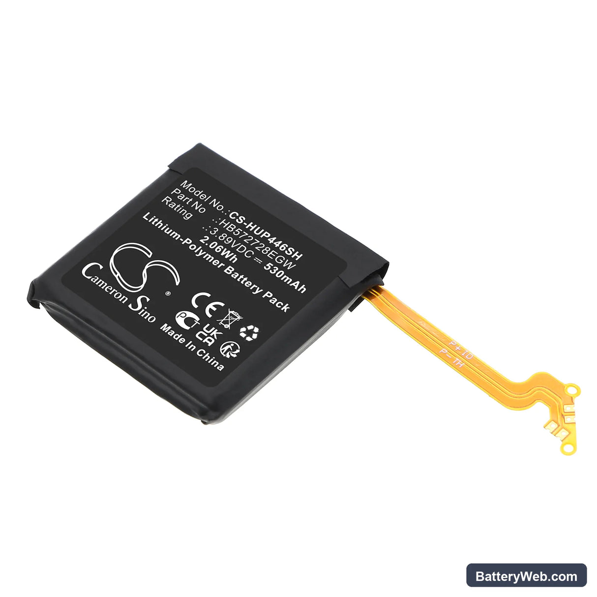 Huawei PNX-B19 Replacement Battery, 3.89V, 530mAh, Li-Polymer 1