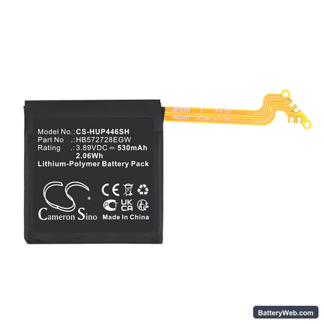 Huawei PNX-B19 Replacement Battery, 3.89V, 530mAh, Li-Polymer 3