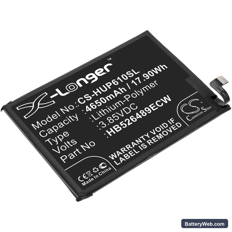 Huawei Y6p Replacement Battery, 3.85V, 4650mAh, Li-Polymer 1