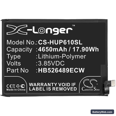 Huawei Y6p Replacement Battery, 3.85V, 4650mAh, Li-Polymer 3