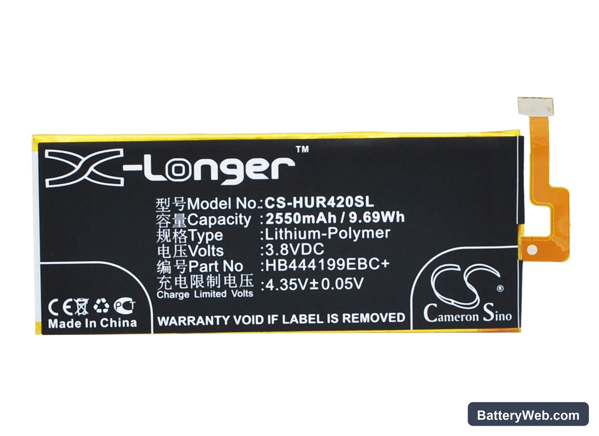 Huawei Honor 4C Replacement Battery, 3.8V, 2550mAh, Li-Polymer 5