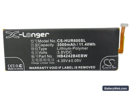 Huawei Honor 6 Replacement Battery, 3.8V, 3000mAh, Li-Polymer 5