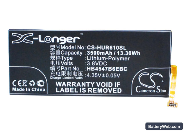 Huawei Honor 6 Plus Replacement Battery, 3.8V, 3500mAh, Li-Polymer 1