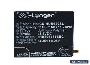 Huawei Honor 6 Extreme Edition Replacement Battery, 3.8V, 3100mAh, Li-Polymer 1