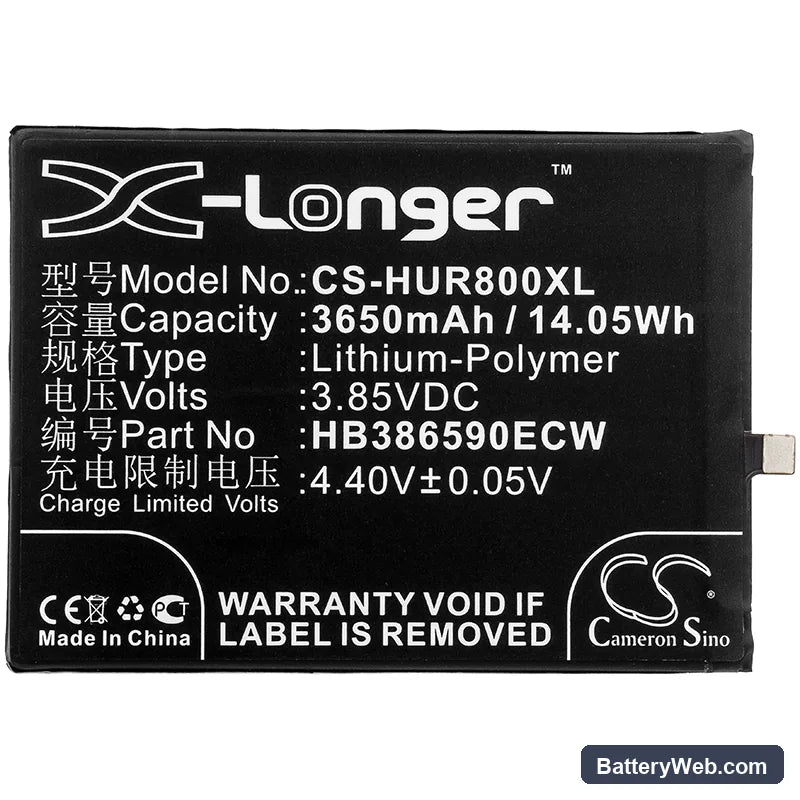 Huawei Honor 8X Replacement Battery, 3.85V, 3650mAh, Li-Polymer 3