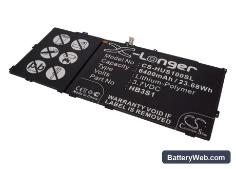 Huawei MediaaPad 10FHD Replacement Battery, 3.7V, 6400mAh, Li-Polymer 1