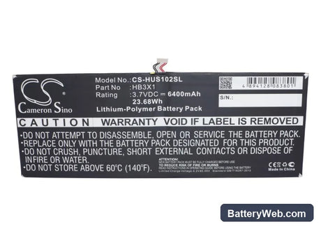Huawei MediaPad 10 Link Replacement Battery, 3.7V, 6400mAh, Li-Polymer 5