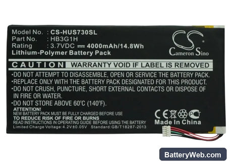 T-Mobile Springboard Replacement Battery, 3.7V, 4000mAh, Li-Polymer 5