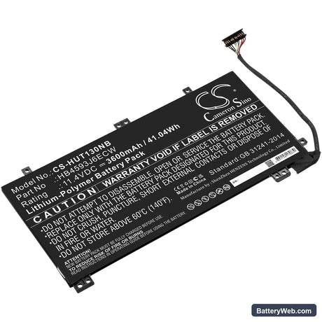 Huawei MateBook 13 Replacement Battery, 11.4V, 3600mAh, Li-Polymer 1