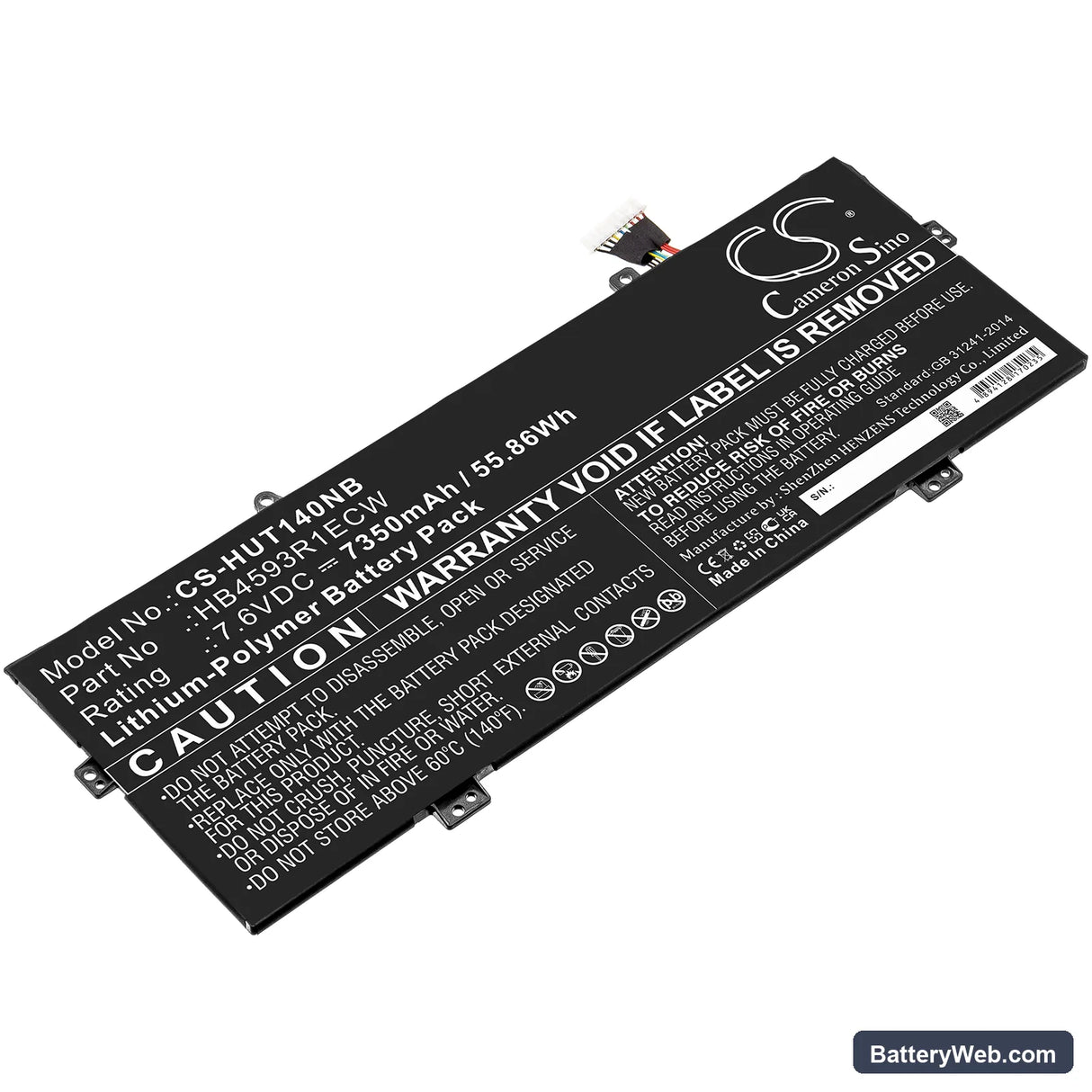 Huawei MateBook 14 Replacement Battery, 7.6V, 7350mAh, Li-Polymer 1